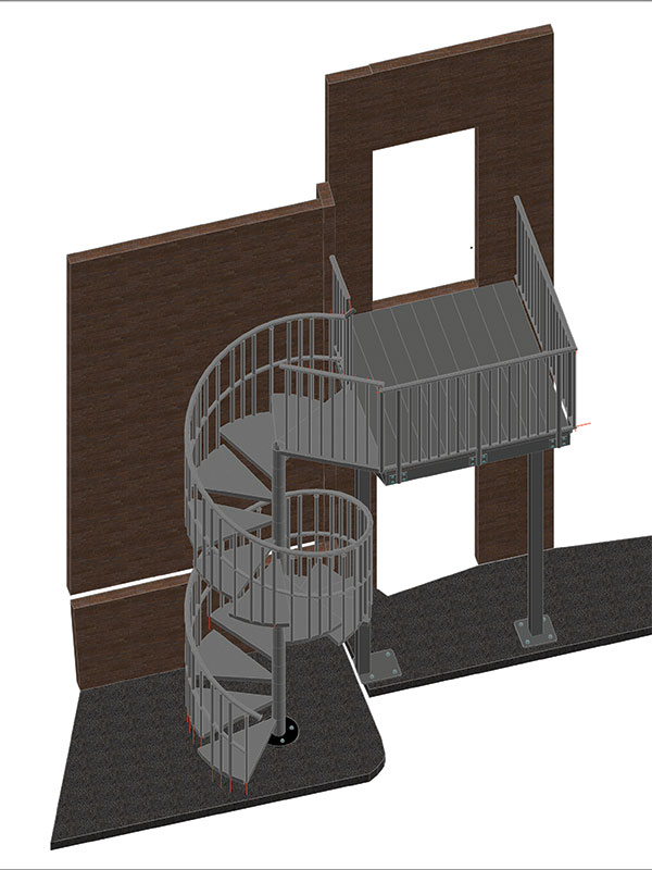 CAD design of a fire escape